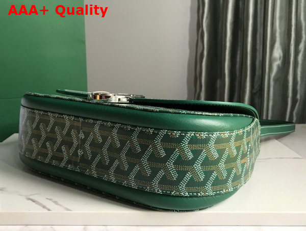 Goyard 233 Bag Green Goyardine Canvas and Chevroches Calfskin Replica