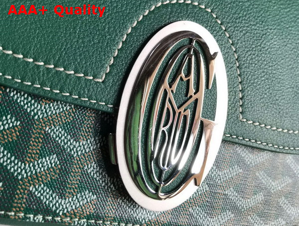 Goyard 233 Bag Green Goyardine Canvas and Chevroches Calfskin Replica