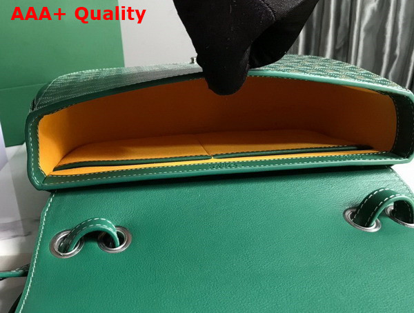 Goyard 233 Bag Green Goyardine Canvas and Chevroches Calfskin Replica