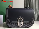 Goyard 233 Bag Navy Blue Goyardine Canvas and Chevroches Calfskin Replica