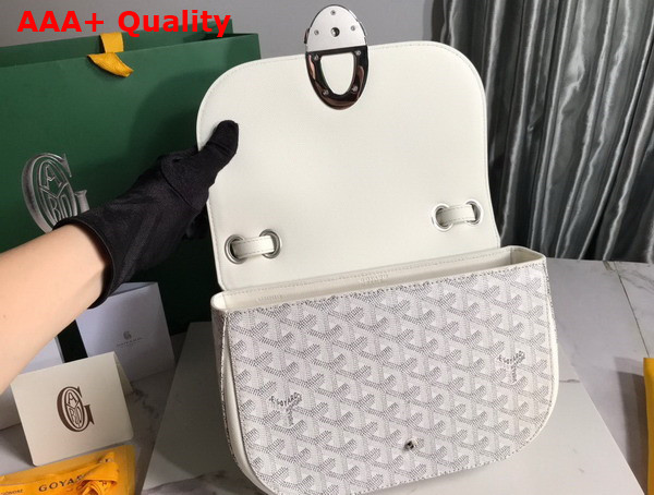 Goyard 233 Bag White Goyardine Canvas and Chevroches Calfskin Replica