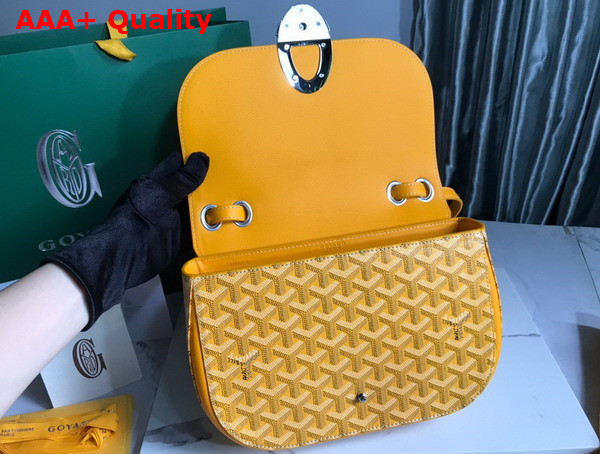 Goyard 233 Bag Yellow Goyardine Canvas and Chevroches Calfskin Replica