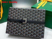 Goyard 8 Watch Case Black Goyardine Canvas and Clamecy Cowhide Replica