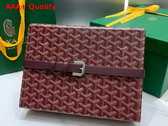 Goyard 8 Watch Case Burgundy Goyardine Canvas and Clamecy Cowhide Replica