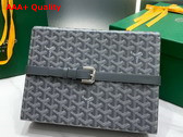 Goyard 8 Watch Case Gray Goyardine Canvas and Clamecy Cowhide Replica