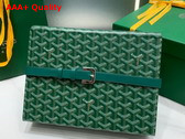 Goyard 8 Watch Case Green Goyardine Canvas and Clamecy Cowhide Replica