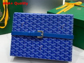 Goyard 8 Watch Case Sky Blue Goyardine Canvas and Clamecy Cowhide Replica