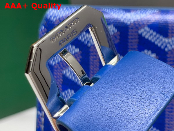 Goyard 8 Watch Case Sky Blue Goyardine Canvas and Clamecy Cowhide Replica