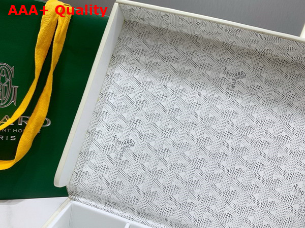 Goyard 8 Watch Case White Goyardine Canvas and Clamecy Cowhide Replica