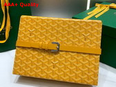 Goyard 8 Watch Case Yellow Goyardine Canvas and Clamecy Cowhide Replica