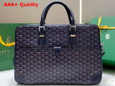 Goyard Ambassade MM Document Case in Navy Blue Goyardine Canvas and Cervon Calfskin Replica