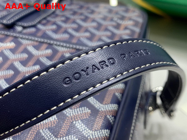 Goyard Ambassade MM Document Case in Navy Blue Goyardine Canvas and Cervon Calfskin Replica