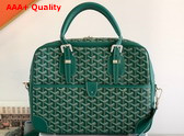 Goyard Ambassade PM Document Case in Green Goyardine Canvas and Cervon Calfskin Replica