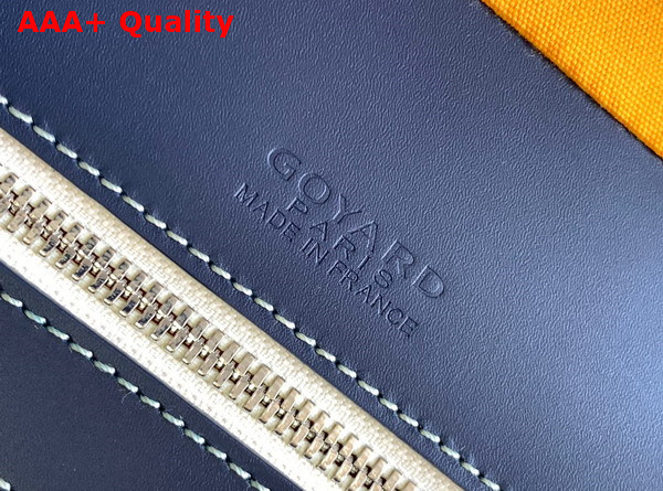 Goyard Ambassade PM Document Case in Navy Blue Goyardine Canvas and Cervon Calfskin Replica