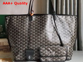 Goyard Anjou GM Bag in Black Chevroches Calfskin and Goyardine Canvas Replica