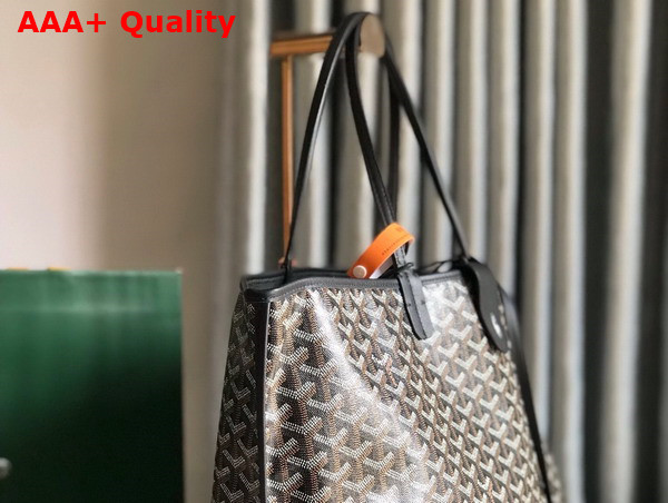 Goyard Anjou GM Bag in Black Chevroches Calfskin and Goyardine Canvas Replica