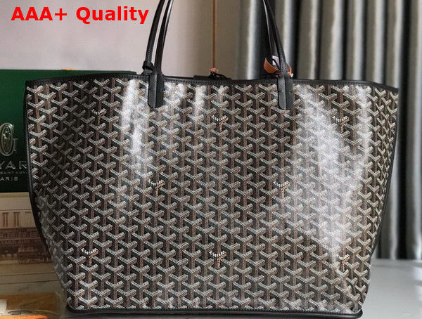 Goyard Anjou GM Bag in Black Chevroches Calfskin and Goyardine Canvas Replica