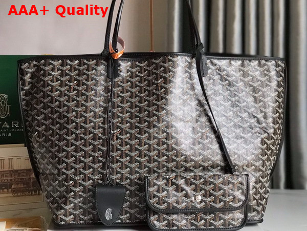 Goyard Anjou GM Bag in Black Chevroches Calfskin and Goyardine Canvas Replica