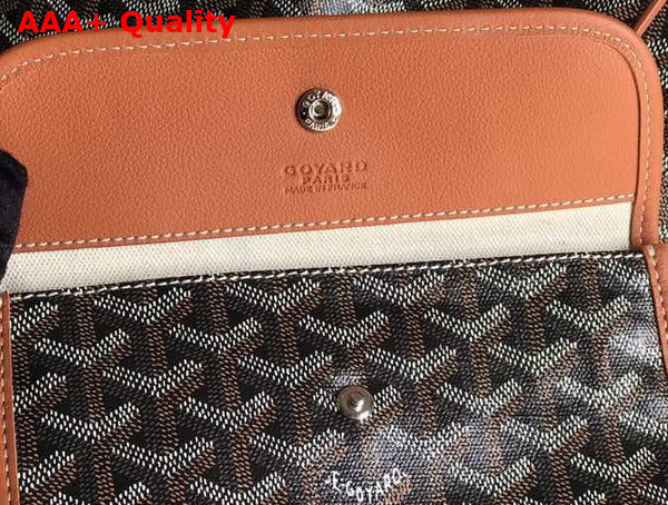 Goyard Anjou GM Bag in Black and Tan Chevroches Calfskin and Goyardine Canvas Replica