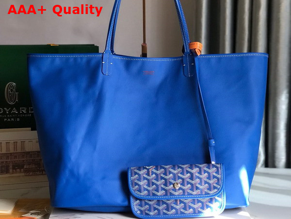 Goyard Anjou GM Bag in Blue Chevroches Calfskin and Goyardine Canvas Replica