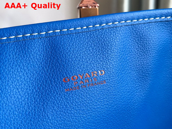 Goyard Anjou GM Bag in Blue Chevroches Calfskin and Goyardine Canvas Replica