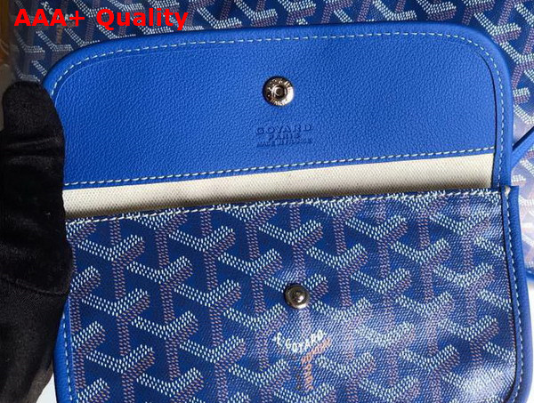 Goyard Anjou GM Bag in Blue Chevroches Calfskin and Goyardine Canvas Replica