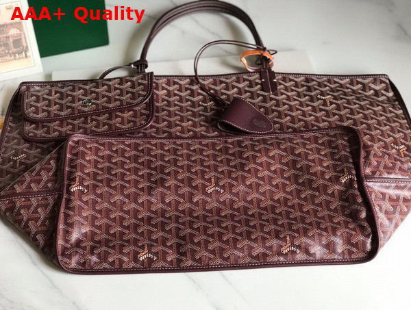 Goyard Anjou GM Bag in Bordeaux Chevroches Calfskin and Goyardine Canvas Replica