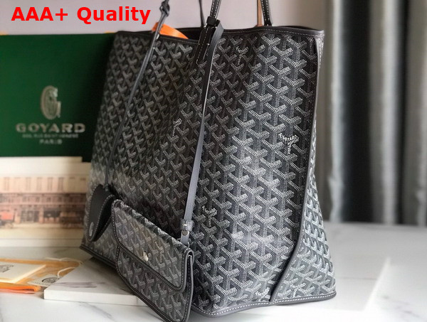 Goyard Anjou GM Bag in Grey Chevroches Calfskin and Goyardine Canvas Replica