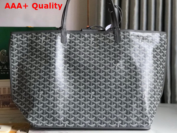 Goyard Anjou GM Bag in Grey Chevroches Calfskin and Goyardine Canvas Replica