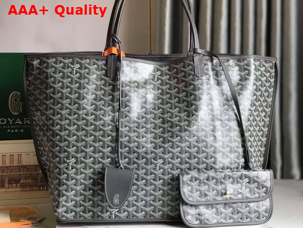 Goyard Anjou GM Bag in Grey Chevroches Calfskin and Goyardine Canvas Replica