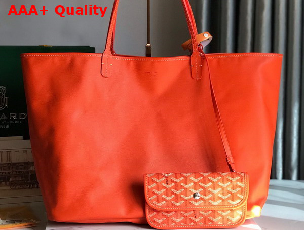 Goyard Anjou GM Bag in Orange Chevroches Calfskin and Goyardine Canvas Replica