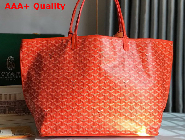 Goyard Anjou GM Bag in Orange Chevroches Calfskin and Goyardine Canvas Replica