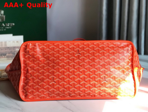 Goyard Anjou GM Bag in Orange Chevroches Calfskin and Goyardine Canvas Replica