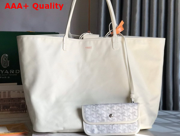 Goyard Anjou GM Bag in White Chevroches Calfskin and Goyardine Canvas Replica