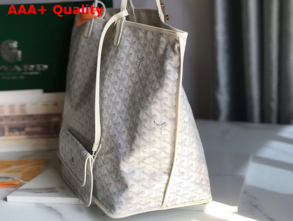 Goyard Anjou GM Bag in White Chevroches Calfskin and Goyardine Canvas Replica