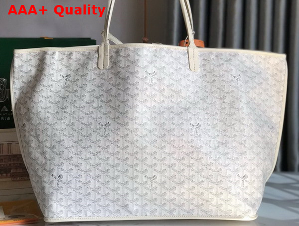 Goyard Anjou GM Bag in White Chevroches Calfskin and Goyardine Canvas Replica