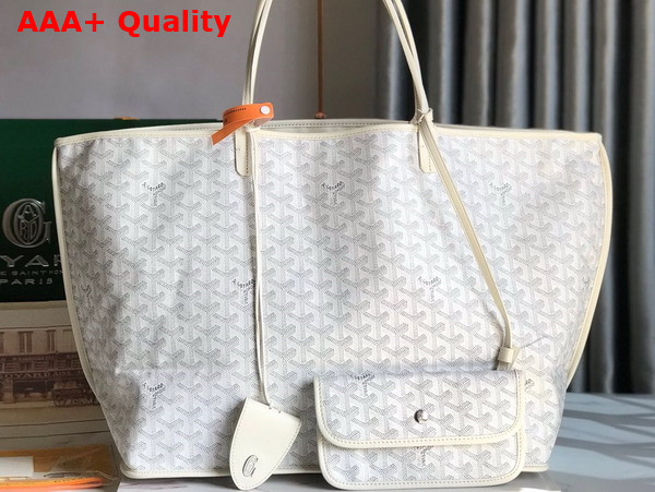 Goyard Anjou GM Bag in White Chevroches Calfskin and Goyardine Canvas Replica