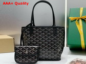 Goyard Anjou Mini Bag in Black Chevroches Calfskin and Goyardine Canvas Replica