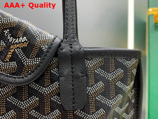 Goyard Anjou Mini Bag in Black Chevroches Calfskin and Goyardine Canvas Replica