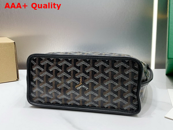 Goyard Anjou Mini Bag in Black Chevroches Calfskin and Goyardine Canvas Replica