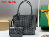 Goyard Anjou Mini Bag in Gray Chevroches Calfskin and Goyardine Canvas Replica