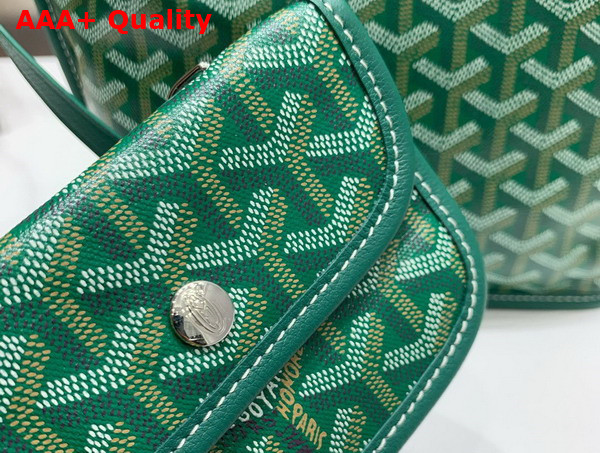 Goyard Anjou Mini Bag in Green Chevroches Calfskin and Goyardine Canvas Replica