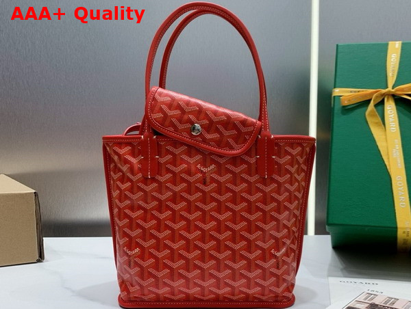 Goyard Anjou Mini Bag in Red Chevroches Calfskin and Goyardine Canvas Replica