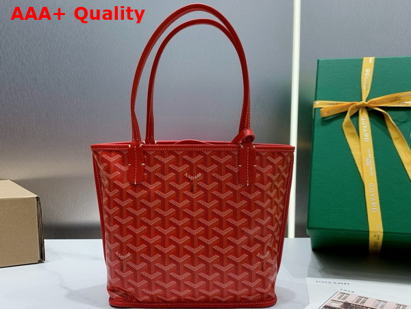 Goyard Anjou Mini Bag in Red Chevroches Calfskin and Goyardine Canvas Replica