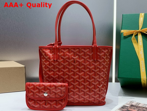 Goyard Anjou Mini Bag in Red Chevroches Calfskin and Goyardine Canvas Replica