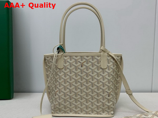 Goyard Anjou Mini Bag in Sand Chevroches Calfskin and Goyardine Canvas Replica