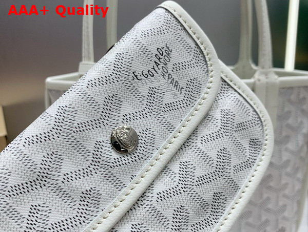 Goyard Anjou Mini Bag in White Chevroches Calfskin and Goyardine Canvas Replica