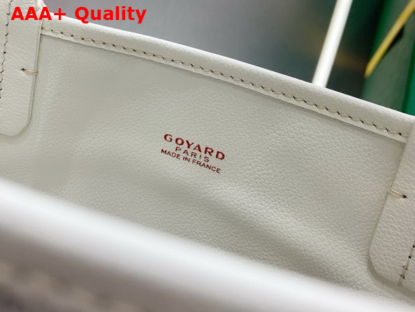 Goyard Anjou Mini Bag in White Chevroches Calfskin and Goyardine Canvas Replica