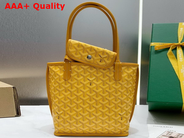 Goyard Anjou Mini Bag in Yellow Chevroches Calfskin and Goyardine Canvas Replica