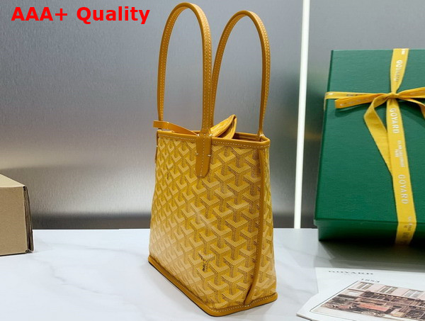 Goyard Anjou Mini Bag in Yellow Chevroches Calfskin and Goyardine Canvas Replica